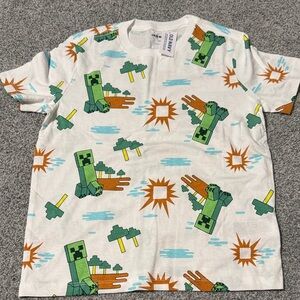 Old Navy Kids Graphic Tee - White with Green and Orange Accents